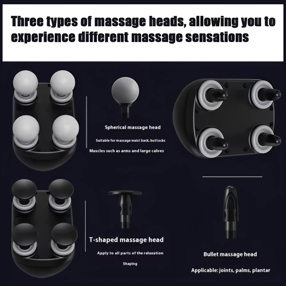 XFOX 4-Head Fascia Massage Gun